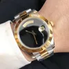 Nieuwe Stijl Automatische Beweging Mannen Kijk Sapphire Crystal Black Dial Mannelijke Horloge 316 Roestvrij Band gratis verzending