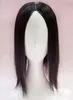 Jedwabna podstawa mono koronki do włosów peruka cienka skóra naturalne włosy topper impreza włosy kobiety proste włosy zastępcze klip zapięcie