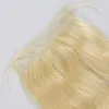 Peruviano 100% capelli umani 5X5 chiusura in pizzo capelli del bambino diritto serico colore biondo chiusure superiori cinque per cinque 12-24 pollici