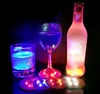 Adesivo LED Sottobicchiere Dischi Luci Bottiglia di liquore per vino Sottobicchiere in vetro trasparente con adesivo 3M per decorazioni di compleanno per feste di nozze