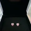 Pink CZ Diamond Rose Gold Stud Earrings 925 Sterling Silver Jewelry with original box for Pandora Shine Love Lady Stud Earrings