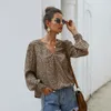 Original Design Trend In Europe and America 2020 Spring and Summer Sexy Ladies Temperament Long-sleeved T-shirt Shirt Small Floral Blouse