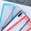 Shockproof Transparent Acrylic Cases For IPhone 13 Pro Max 2021 Mini 12 11 XS XR X 8 7 6 Plus Hard PC Plastic +Soft TPU Hybrid Hit Contrast Color Phone Skin Back Cover