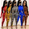 ZKYZWX Sexy 2 pièces ensemble femmes 2020 printemps vêtements barboteuses body haut pantalon survêtements ensembles assortis deux pièces Club tenues