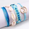 Braclets Shell Braclets Рука сплетенные Lucky Wire Bracte Wave Creative Wax Line Bracte для женщин