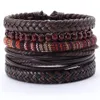 5 Pcsset Handmade Weave Charm Wrap Men Bracelet Femme Homme Male Jewellery Pulseras Beads Leather Bracelets for Women Bangles3434697