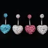 Partihandel Full Diamond Belly Button Piercing Studs Titanium Steel Navel Smycken för Salon och Piercing Supplies