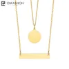 Enfashion personnalisé graver nom personnalisé collier couleur or cercle barre colliers pendentifs femmes collier ras du cou bijoux