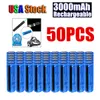 50PCS recarregável 3000mAh Li-ion Battery 18650 3.7v 11.1W BRC Bateria Não AAA ou AA bateria para Lanterna Tocha Laser