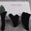 3pcs/set face corpora raspador preto Obsidian scraping placar define o p￩ traseiro Guash Scratch Massger Crystal Stone Gua Sha Ferramentas de Massagem