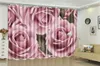 Vente en gros 3d rideau salon rose Roses décoration intérieur salon chambre cuisine fenêtre rideau occultant