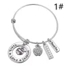 Love Inspire Teach White Crystal Apple Ruler Armband Rostfritt stål Pendant Bangle Jewelry Gift Teacher Friend DLH2046075498