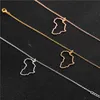 30PCS Outline African Country Map Necklaces Continent Egypt South Africa Kenya Nigeria Ethiopia Profile Charm Pendant Chain Women Jewelry