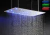 Pommeau de douche à effet de pluie contemporain, puissance de l'eau, ensemble de douche de salle de bains LED en acier inoxydable 800x400 MM, robinet de bain brossé