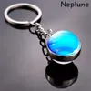 Солнечная система планета брелок Galaxy Nebula Space Keychain Moon Earth Sun Mars Art Art Picture Time Gem двойной боковой стеклянный шар