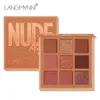 Langmanni 9 Colors Glitter Eyeshadow Makeup Pallete Diamond Shimmer Metallic Nude Pigmented Makeup Cosmetics Matte Eye Shadow3599873