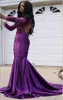 Robes de bal de sirène pure fête 2019 creux à manches longues africaine fille noire robes de reconstitution historique soirée occasion spéciale robe de soirée