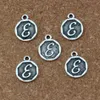 100 Stück Antik Silber doppelseitiger Buchstabe „E“ Disc Initiale Legierung Charms Anhänger für Schmuckherstellung Halskette DIY Zubehör 14,8 x 28,2 mm A-4010