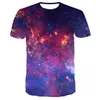 Sommarstil Män T Shirt 3d Skriv ut Star Galaxy Universe Space Utskriftskläder för Män Korta Ärm Top Tees T-tröja S-6XL