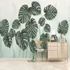Custom Photo Wallpaper 3D Green Leaf Plant Mural Living Room Bedroom Dining Room Simple Backdrop Wall Painting Papel De Parede