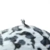 TreeSea Женский берет с пушистыми волосами Леопардовые береты Теплые береты Уютные пушистые шапки с принтом животных7006164