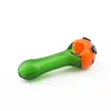 Artisanal Green/Brown Glass Spoon Pipe - i lager, snabb frakt