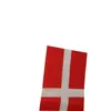 Denmark Flag 21X14 cm Polyester hand waving flags Denmark Country Banner With Plastic Flagpoles