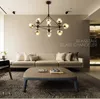 Diseño italiano Globe Chandelier Lighting Sala de estar Dormitorio Cocina Island lustre glass bubble chandelier Black Rose Gold Color