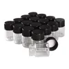 Lotes 100 peças 5ml 22 * ​​30mm Garrafas de vidro minúsculos com plástico preto Caps Spice Jars Perfume Bottle Art Crafts
