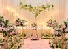 Nieuwe kaars bloem muur achtergrondstandaard verjaardag dubbele rod backdrop pijp en drape grote bloem vaas staan ​​voor bruiloft beste0085