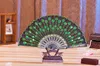 New Sequins Dancing Fan Creative Design Peacock Folding Hand Fans Women Stage Performance Prop Multi Color