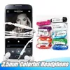 3,5 mm kolorowe słuchawki J5 z słuchawkami sterowania głośnością z mikrofonami uniwersalnymi douszami dousznymi dla Galaxy S4 S8 S6