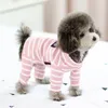 Hondenkleding voor kleine honden zomer gestreepte jumpsuit voor chihuahua franse bulldog jas zachte pyjama voor honden huisdier kat kostuum XXL Y200330