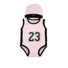 Verão sem mangas No23 Baby Rodper Basketball Cotton Crianças confortáveis Rompers Roupas de esportes infantis com CAP4956303