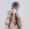 الروسية المرأة الحقيقية الفراء منفذها قبعة الراكون الطبيعي الفراء ushanka القبعات سميكة الدافئة الأذن غطاء جلد حقيقي