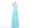 New Lace and Chiffon Country Style Beach Evening Dresses Formal Gowns Real picture Cheap Coral Mint Green Long Junior Bridesmaid Dress
