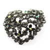 Fashion surprise jewelry women DIY alloy heart-shaped micro crystal brooch set