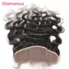 Glamorous Remy Human Hair Ear do Ucho Koronki Frontals 8-24 cali Ciało Fale Faliste Włosy Peruvian Indian Malezyjski Brazylijski Frontal