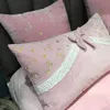 여자 핑크 침구 세트 공주 활 겨울 웜 Thcik 양털 킹 퀸 사이즈 현대 4pcs Duvet 커버 침대 시트 필로어