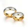 Stainless Steel Diamond Ring band engagement wedding rings sets couple men women fashion jewelry 080452