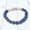 MG0400 Natural Gemstone Yoga Armband för kvinnor 8 mm Blue Sodalite Armband Sunstone Amethyst Energy Jewelry266J