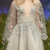 Paolo Sebastian 2020 Nieuwe avondjurken kralen applique feestjurken Juliet lange mouw plus size a line prom jurk9313963