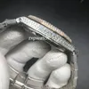 Арабский циферблат мужчины смотрят бриллиантовые часы роскошные сверкающие льда с хип -хоп.