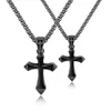 Charm Cross Titanium Stål Hängsmycke Halsband Rostfritt Stål Hängen Män Kvinnor Älskare Present Par Religiösa smycken
