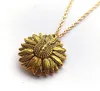 Collar personalizado Usted es mi sol de los mejores amigos Mejores perras Valentín collar antiguo del oro girasol Locket de la Mujer