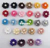 1.5 inch size DIY flower WITHOUT CLIP,Satin Ribbon Multilayers Flower With Pearl,Girl's Hair Accessories100pcs/lot