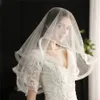 Elegante velo da sposa con due strati Vintage Ribon Edge Hijab Catholic Women Face Wedding Veils Bridal V645