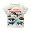 2-6 lat 4 Styl Dinozaurów Drukuj Baby Boys T Shirt Lato Nowe Dzieci Kids Chłopiec Szorty Rękaw Odzież Chłopcy Tops Tees