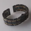 20mm 21mm 22mm 23mm 24mm Bracelets de montre en céramique BRACELET Accessoires de montre de haute qualité Noir avec or pour montre intelligente hommes femmes releas286E