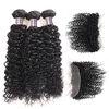 ishouvian hair colure kinky 곱슬 4pcs와 함께 브라질 인간의 머리카락 묶음 브라질 인간의 머리카락 묶음